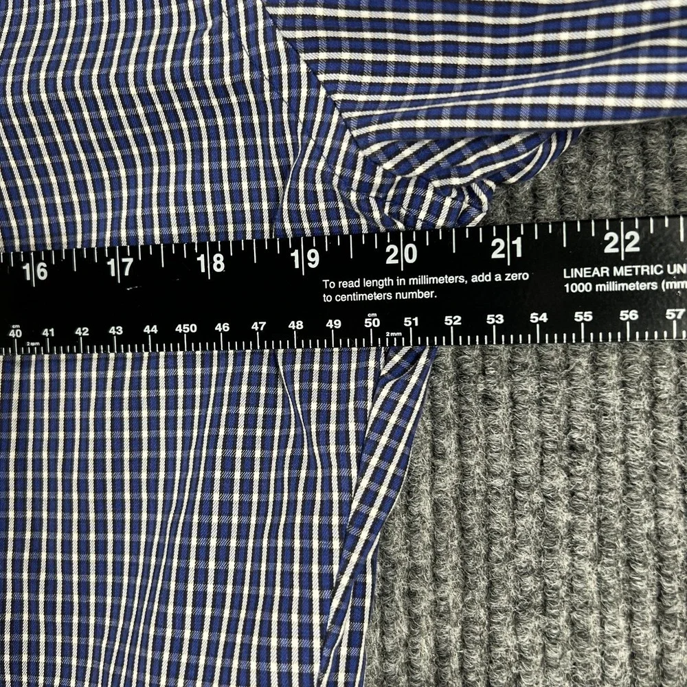 Banana Republic Shirt Mens Medium Blue Check Long Sleeve Button Up Classic Fit